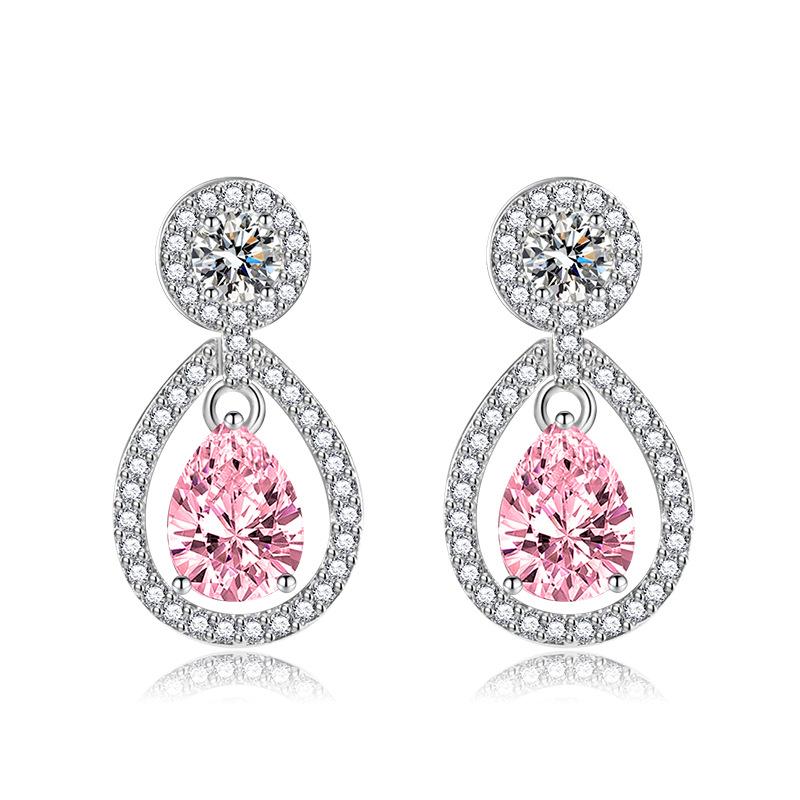 BELLA BOX Luxus Frauen Wasser Tropfen Hohl Ohrringe Birnenförmige Ohrringe Hochzeit Verlobung Party Geschenk