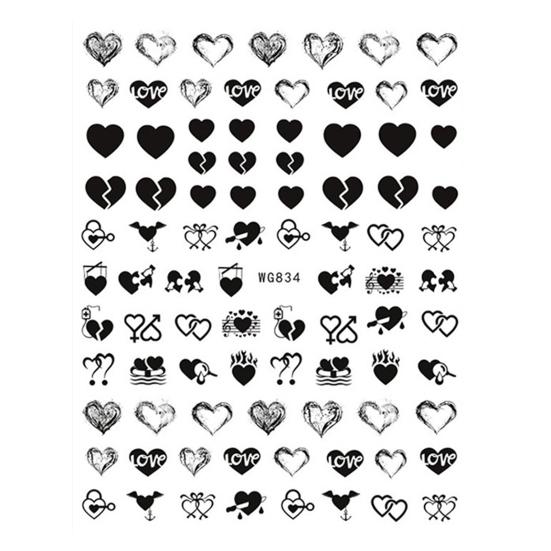 Nail Art Sticker Romantic 3D Effects Ultra Thin Valentines Day Nail Art Lover Cute Slider for Girl