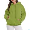 Womens Solid Color Hooded Sweatshirt Casual Loose Fit Long Sleeve Top
