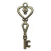 Retro Antique Bronze Color Key DIY Alloy Accessories Fashion Personality Love Pendant
