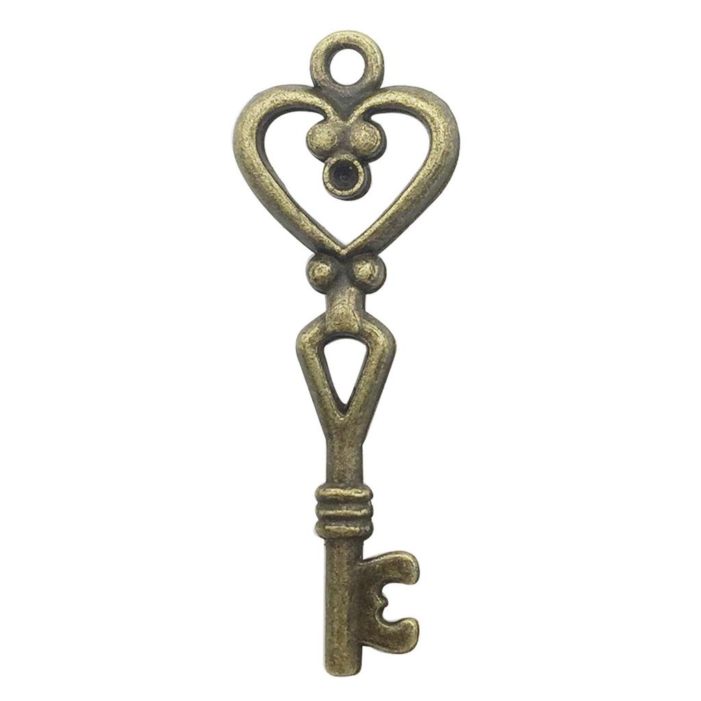 Retro Antique Bronze Color Key DIY Alloy Accessories Fashion Personality Love Pendant