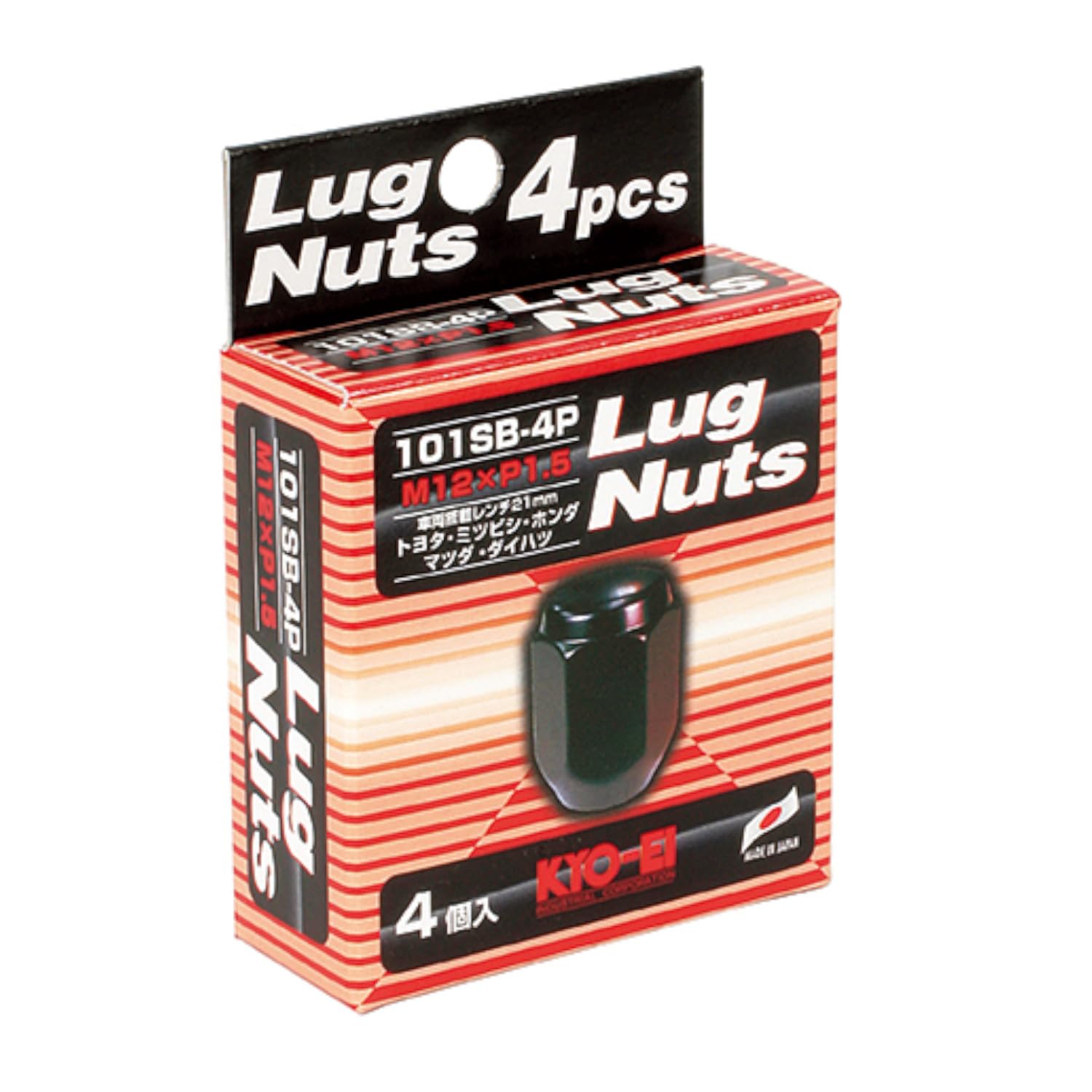 KYO-EI (Kyoei Sangyo) Wheel Nut Lug Nut [M12 x P1.5] 12x2.69 cm чёрный