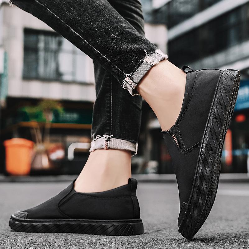 Work Men's Shoes 2025 New Spring Breathable Old Beijing Cloth Shoes Versatile One-pedal Lazy Casual Shoes Canvas Shoes