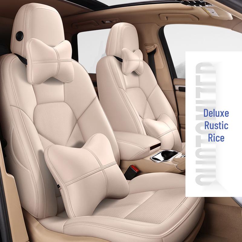 Full Coverage Genuine Leather Seat Cushion for BMW 5 Series and Porsche Cayenne