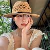 Jazz Western Cowboy Hat Wide Brim Visor Cap American Hollow Straw Hat  Summer