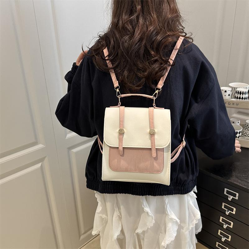 Schoolbag1011 new college style Korean version retro large-capacity foreign style commuting and leisure diagonal span portable shoulder backpack