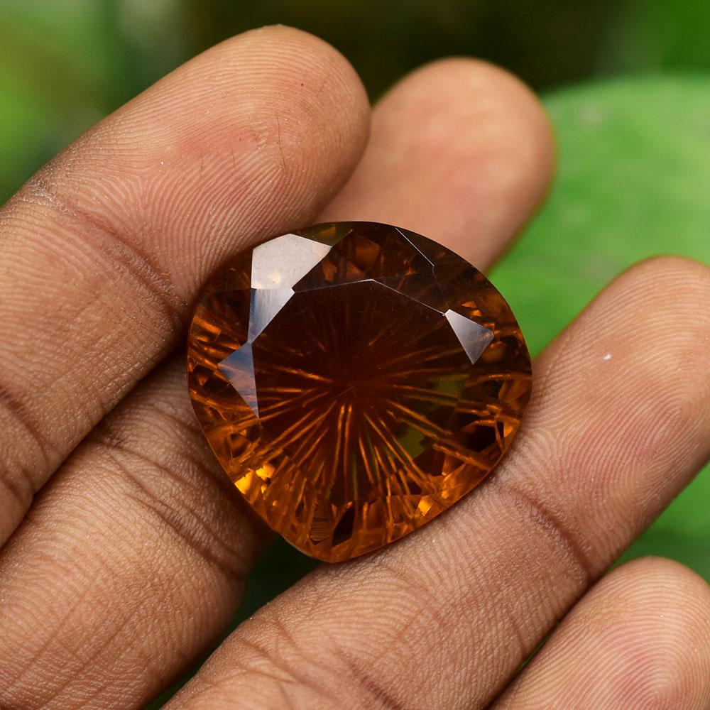 Natural Orange Sapphire Loose Gemstone Pear Cut 46.20 Ct September Birthstone for Gem Collections