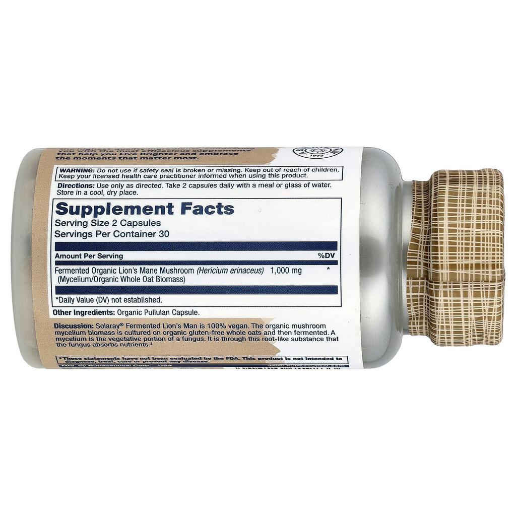 Organic Deer Antler Mushroom, Fermented, Organic Capsules 60 (500Mg Per Capsule)