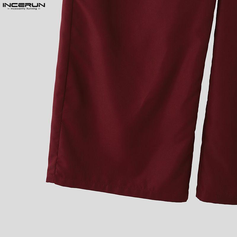 INCERUN Herren Lässige High Waist Reißverschluss Seitenstreifen Lässige Hose Hosen