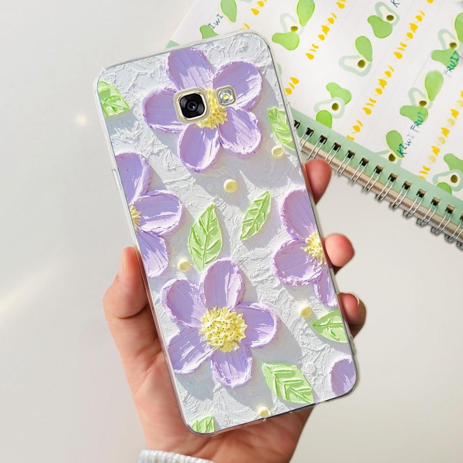 For Samsung Galaxy A5 2017 Case A520 A520F Popular Flower Transparent Silicone Soft Cover For Samsung A 5 2016 A510 A510F Bumper