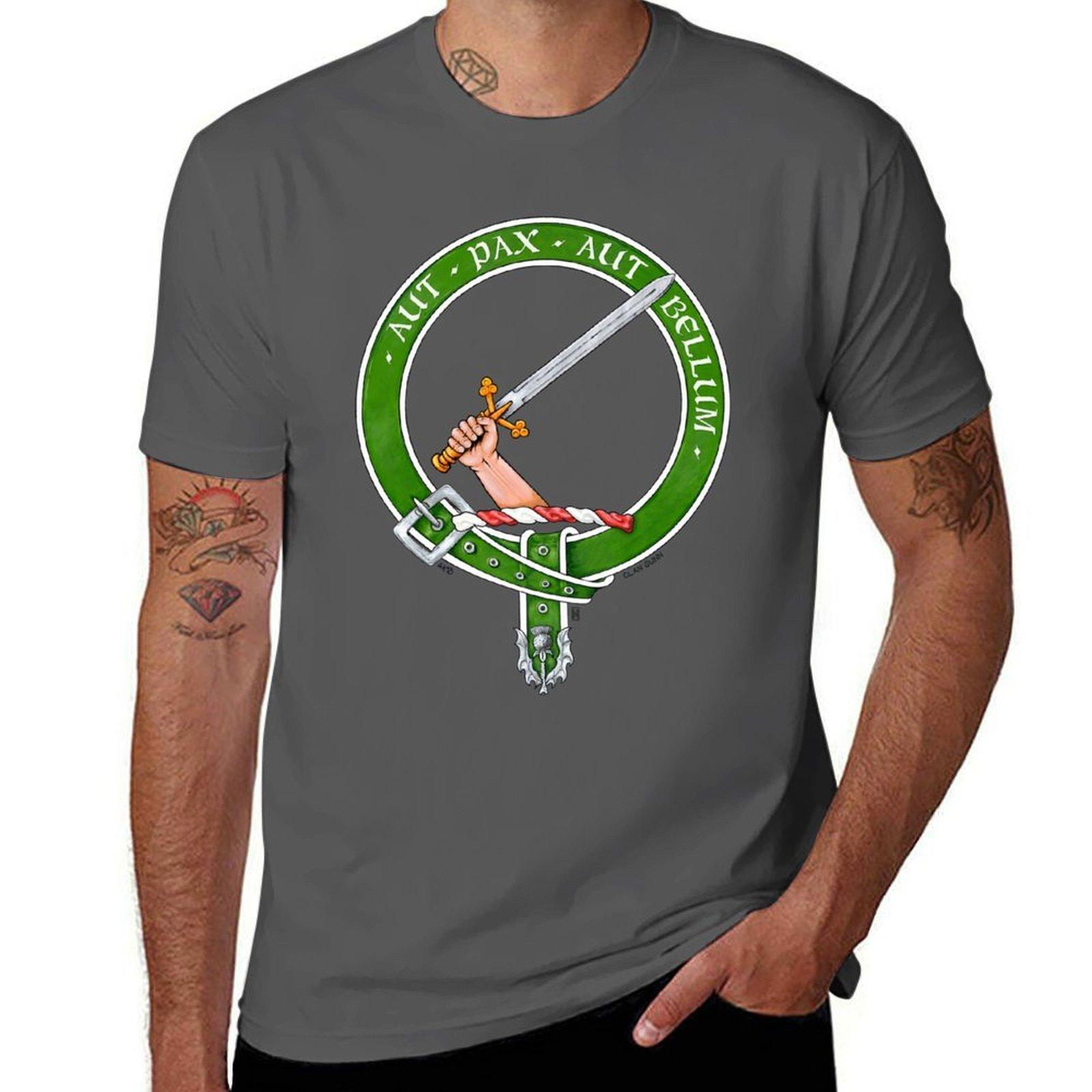 Clan Gunn Scottish Crest T-Shirt t shirt man designer t shirts for man pack cotton T-Shirt 4XL