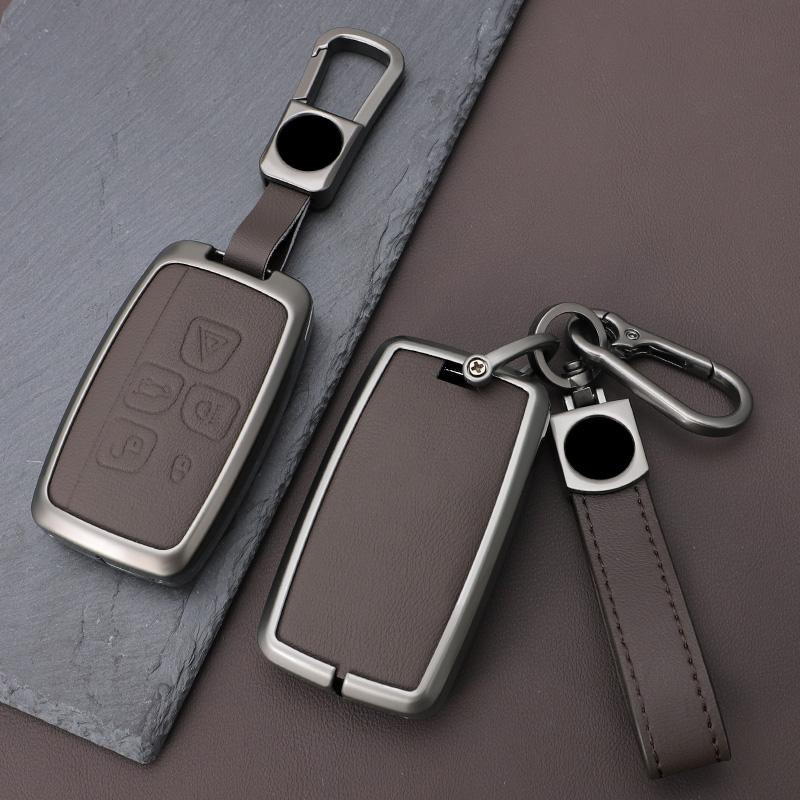 Car Zinc Alloy Leather Key Cases Holder Cover for Land Rover Range Rover Discovery 5 LR2 LR4 Sport for JAGUAR XE XF XJ F PACE
