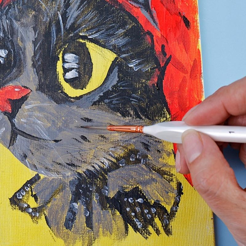 5Pcs Detail Paint Brush for Acrylic Watercolor Gouache Oil Face Painting Model Figurine Artwork Miniature Paint Brush