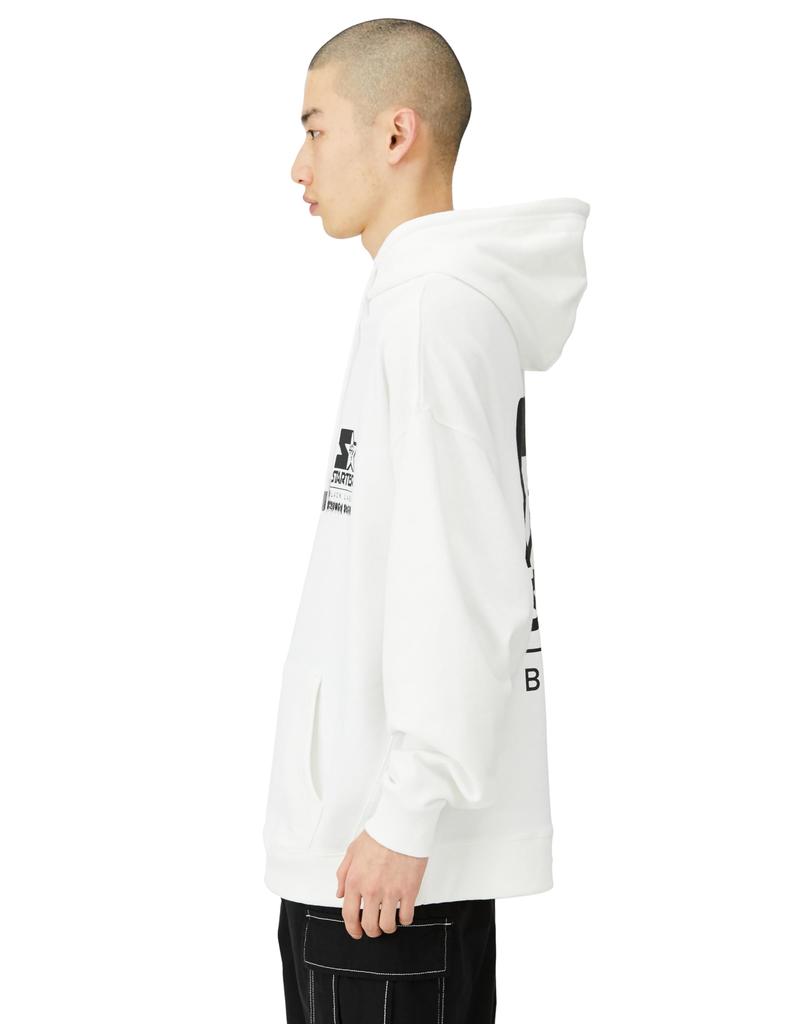 IMPROMES Herren SIDEWAY STANCE x STARTER BLACK LABEL Kollaboration Fleece-Pullover-Hoodie, Weiß, 70198