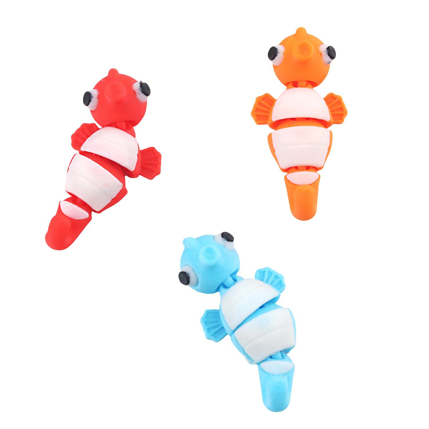 

3D Printed Mini Seahorse Model, Portable Keychain Pendant, Stress Relieving Toy S
