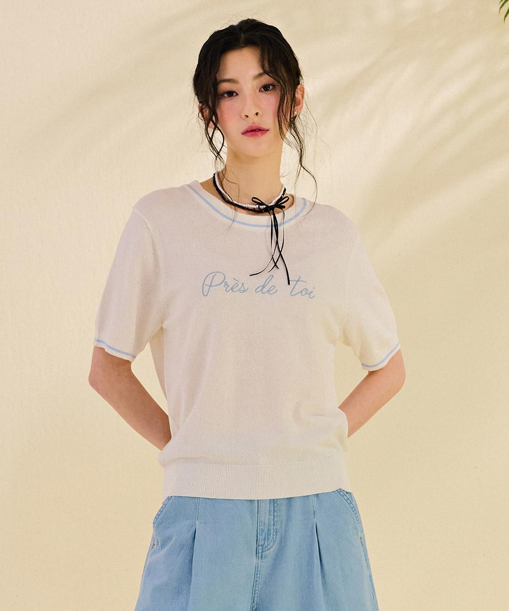 Chase Cult Women S Embroidered Point Short Sleeve Sweater-Dbrg5674D0A Ivory/90