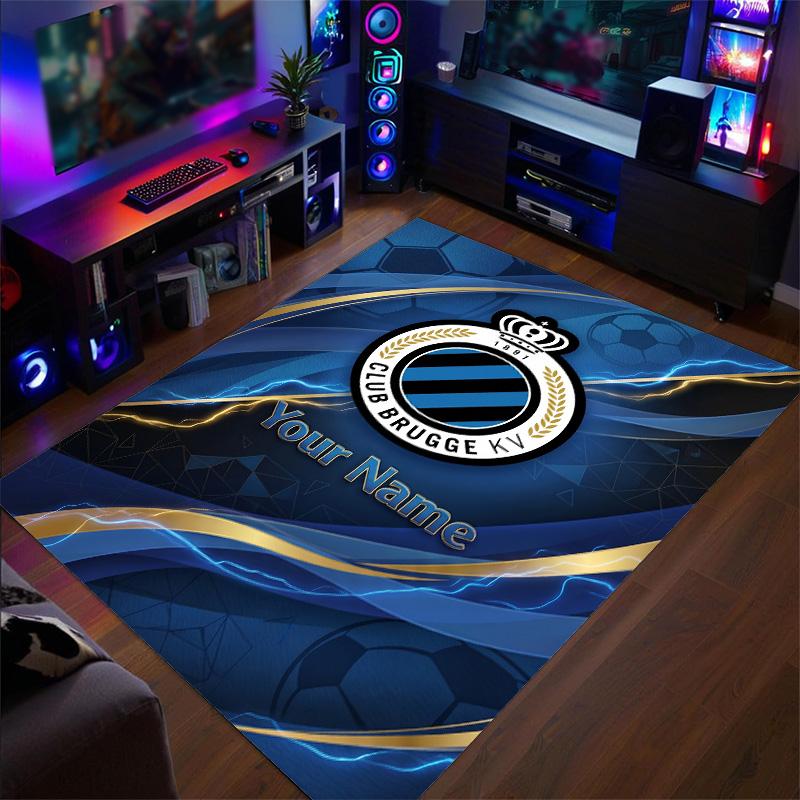 Crystal Velvet Rug Club Brugge FC Print Custom Name Text Floor Mat Home Decor