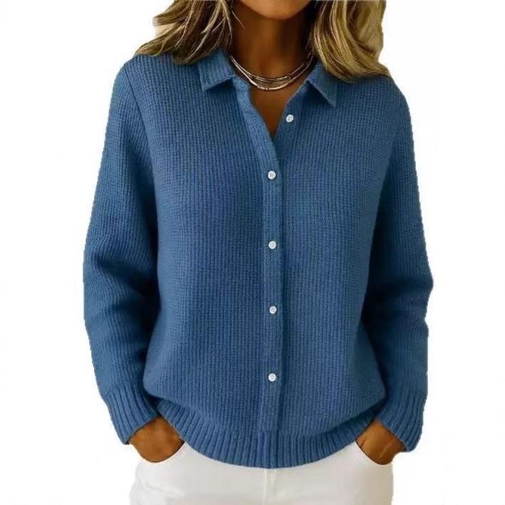 2026 Autumn/Winter European & American Solid Color Print Loose Long Sleeve Women's Shirt