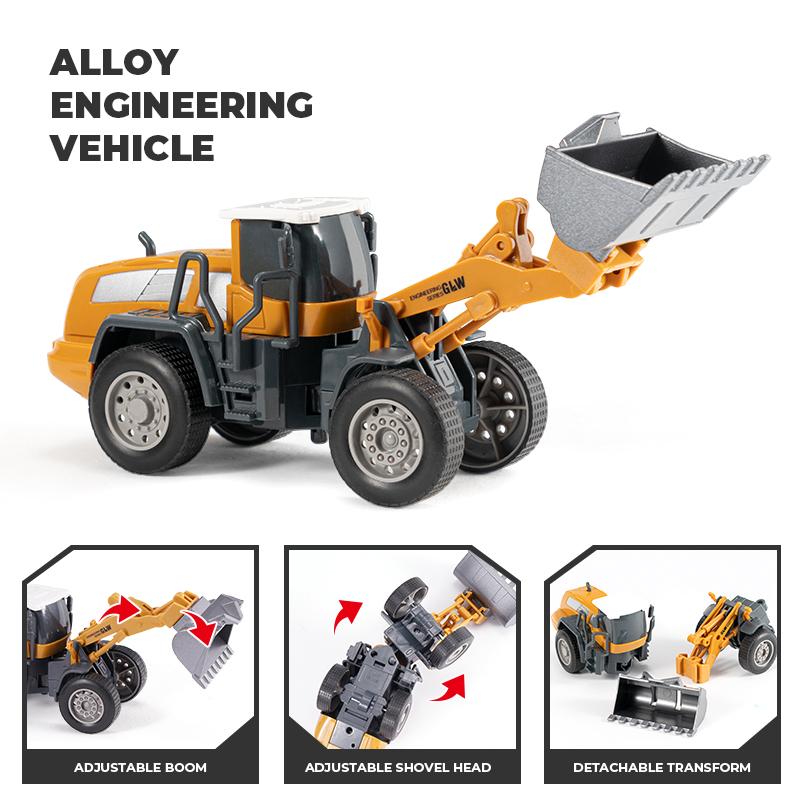 Bulldozer Engineering Diecast Dozer Toys For Boys Alloy+Plastic Tractor Kids Construction Truck Children Vehicle Model Gift