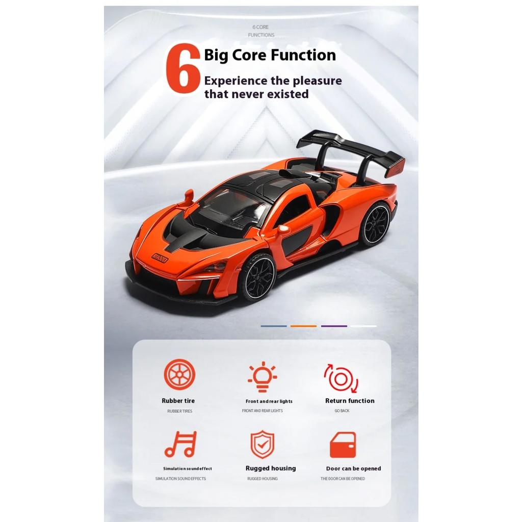 1/32 McLaren Senna Alloy Car Model Diecasts Metal Toy Vehicles Model Simulation Sound and Light Collection Kids Birthday Gifts
