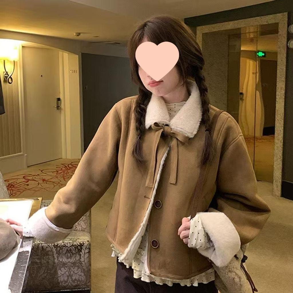 Women's High-End Suede Lambswool Plush Jacket - Winter Style