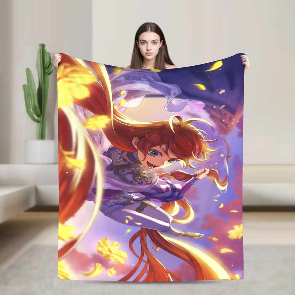 Twisted-Wonderland Blanket Malleus Draconia Cartoon Game Flannel Awesome Warm Throw Blankets for Home Restaurant Spring Autumn