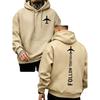 Follow Your Dreams Airplane Front Back Print Graphic Hoodie Unisex Long Sleeve Oversized Loose Streetwear Pullover Hoodie
