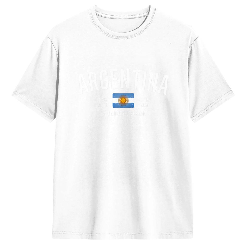 Argentina Flag 100 Cotton Tshirt For Male Summer Vintage Tshirts O Neck Trendy Tee Shirt Plus Size Dropshipping Clothing