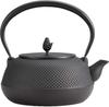 Iron Kettle, 18-inch, Round and Flat, IH Compatible, Black Finish (Kamayaki), 1.7L, Nanbu Ironware, 11721