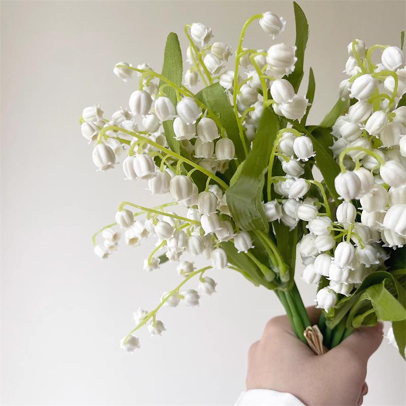 6X Artificial Faux Lily of The Valley Bouquet Outdoor Wedding Flower Decor