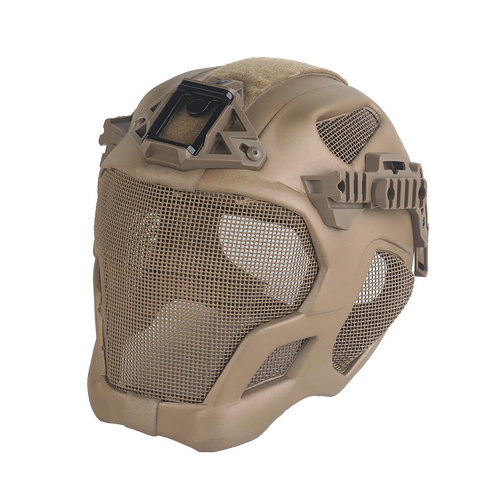 Vollschutz Taktischer Sporthelm Vollgesichts-Stahlgittermaske Airsoft Jagd Schießen Reithelm für den Außenbereich Kopfschutz