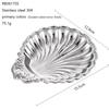 Vintage Dessert Plate Silver Color Shell Shape Embossed Food Tray Embossed Details Decorative Shell Shaped Dish Home Decoration