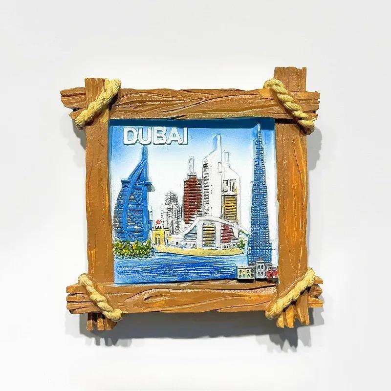 Dubai Refrigerator Stickers Burj Al Arab Travel Souvenirs Burj Khalifa Tower Jumeirah Mosque Fridge Magnets Gifts Home Decor