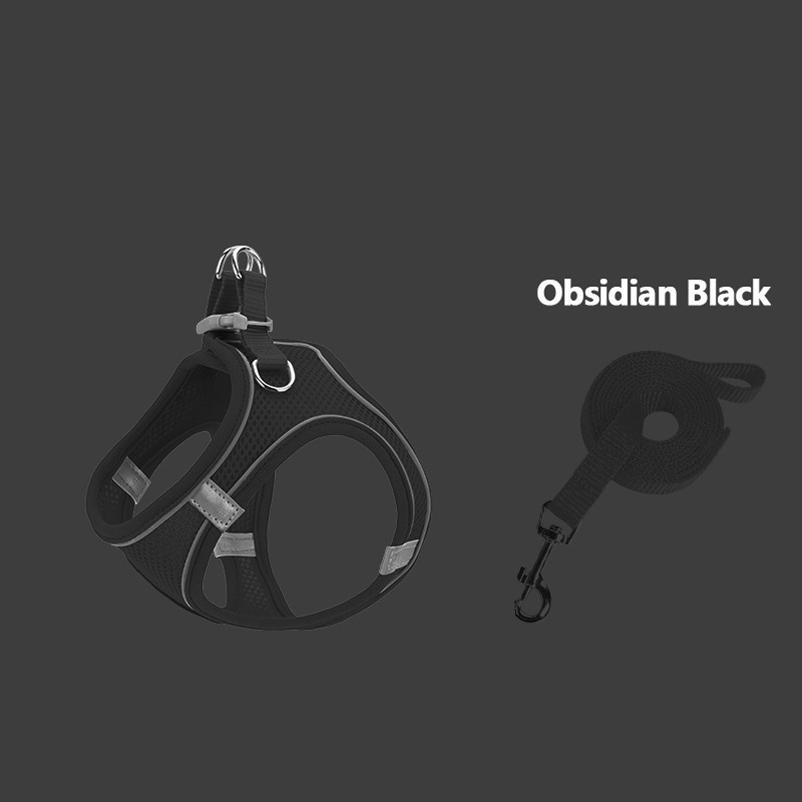 New cat and dog chest back leash pet walking leash color chest strap cat vest type leash set pet supplies