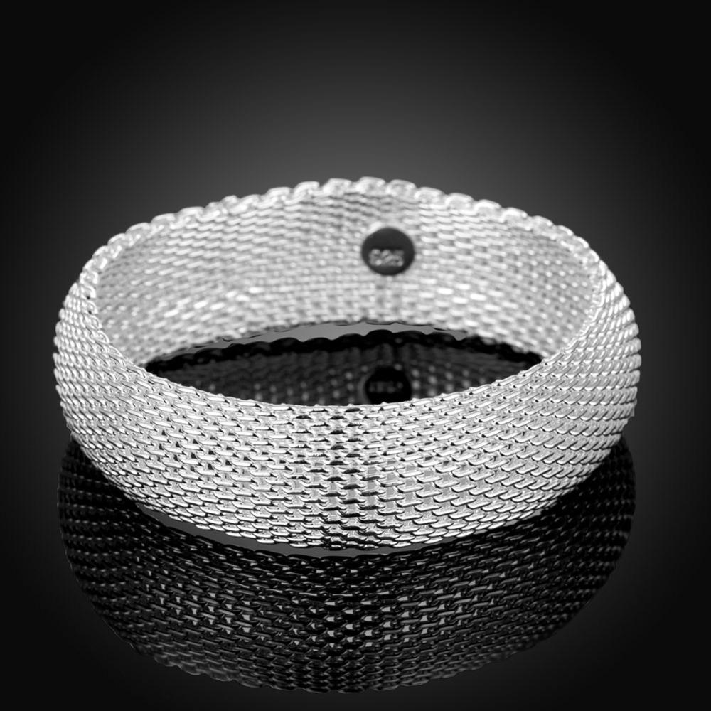 Hot Sale  Sterling  Bangle Bracelets Women Woven Mesh  Bracelet Jewelry Big Promotion