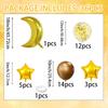 Eid Mubarak Moon and Star Foil Balloons with Latex Balloons Ramadan Theme Party Backdrop Decor Set for Indoor and Outdoor Use