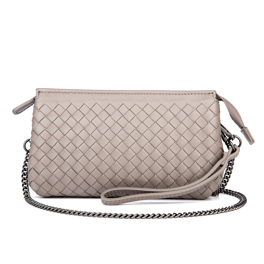 Leather Women's Bag Fashion Women's Bag Pure Hand-woven Hand Bag Woven Bag