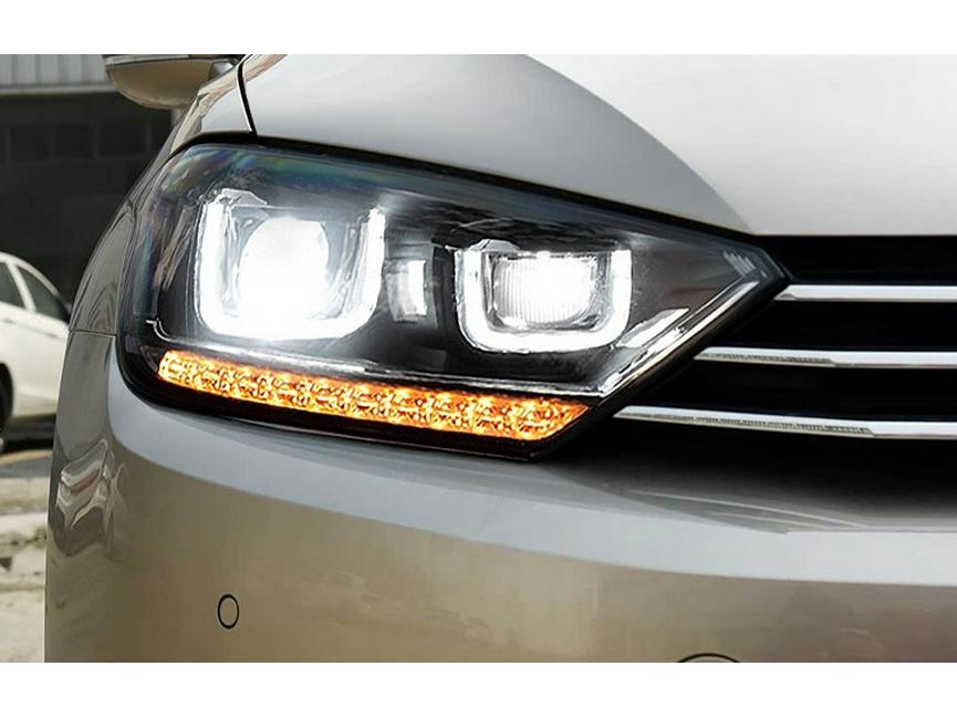 LED Daytime Running Lights with Flowing Turn Signals for 16-18 VW Golf Sportsvan Headlight Mod.