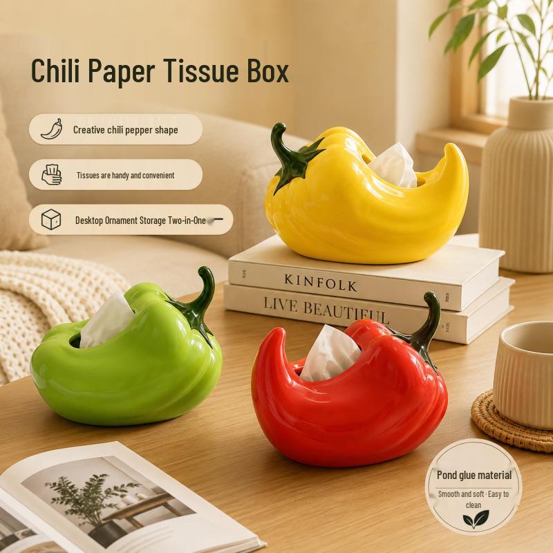 2026 Cute Cartoon Silicone Tissue Box and Ornament for Living Room