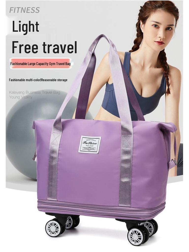 Women's Universal Wheeled Travel Bag - Student, Maternity, Boarding & Storage Handbag