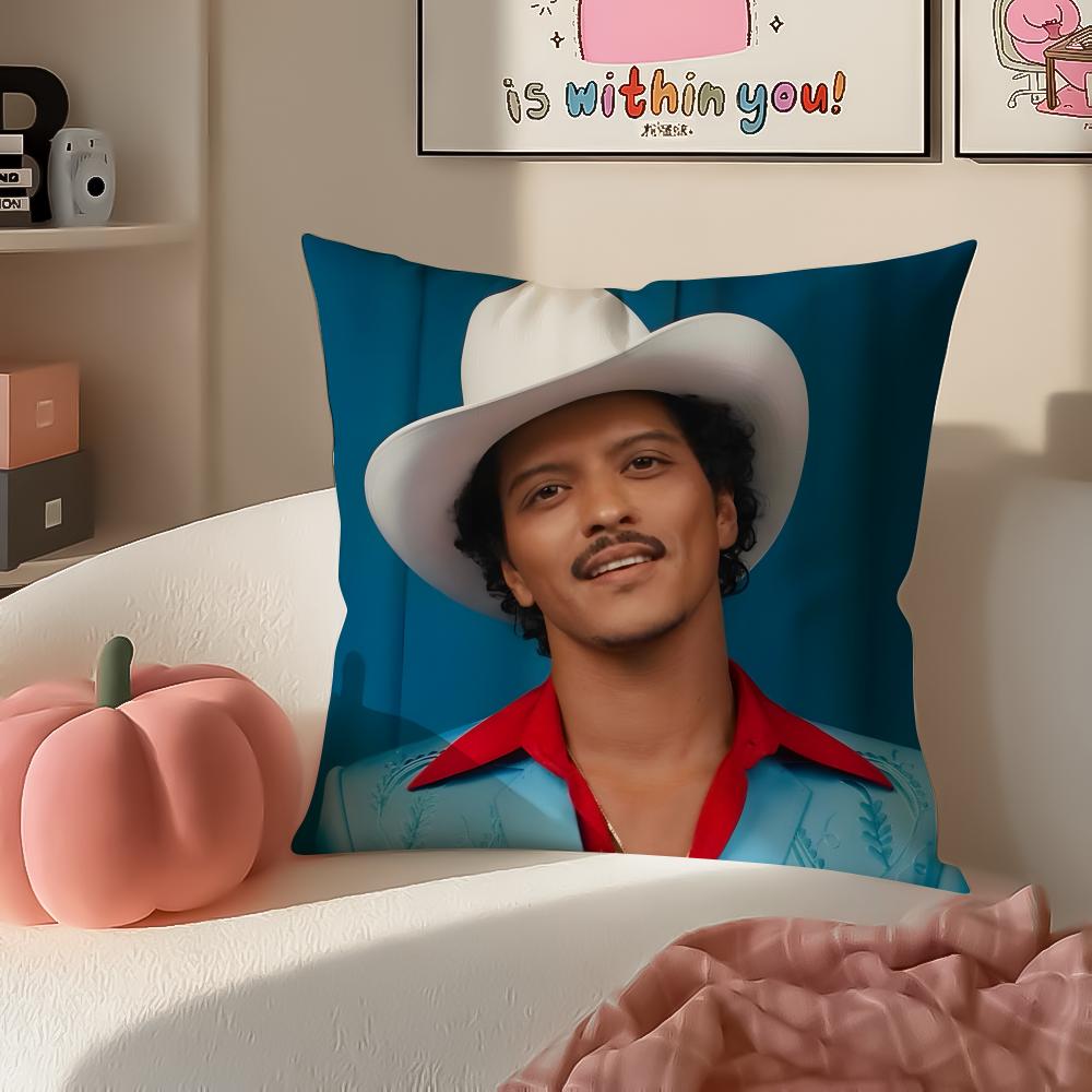 Classic Pop American Singer BBruno Mars Cushion Cover Pillowcase Short Plush Invisible zipper Room Sofa Cushion Cover
