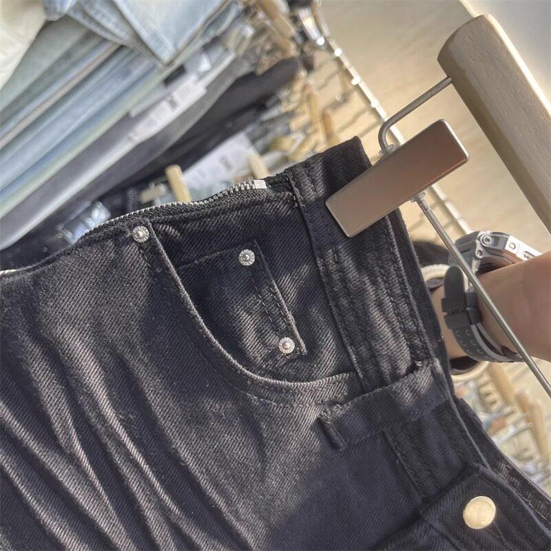 Gonna corta di jeans bianca alla moda: Dimagrante, Versatile, Zip Laterale, Caratteristica Anti-Esposizione