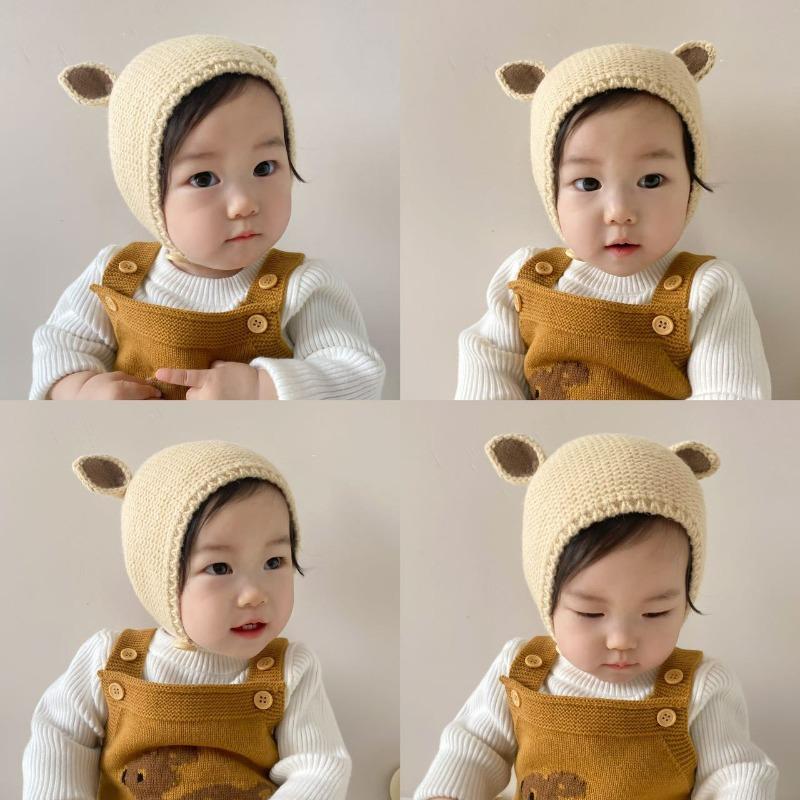 0-2 Years Baby Hat Autumn Winter Ear Rabbit Knitted Kids Hat Baby Girls Boys Cute Wool Hat Baby Accessories Newborn Caps