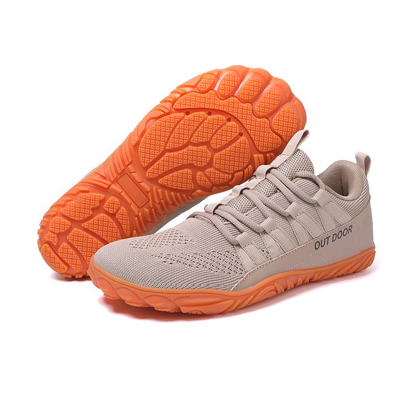 Scarpe da Escursionismo e Ciclismo da Uomo Antiscivolo a Cinque Dita con Punta Larga in Fly-Knit