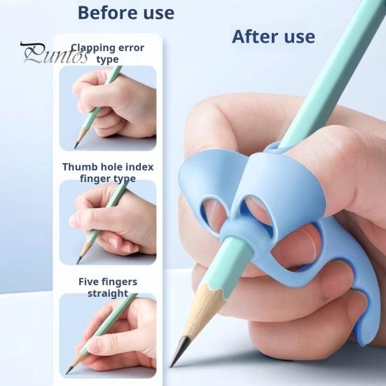 4Pcs/Set Silicone Pencil Gripper Finger Callus Prevention Correct Posture Aid Ergonomic Kids Non-Slip Pencil Holder