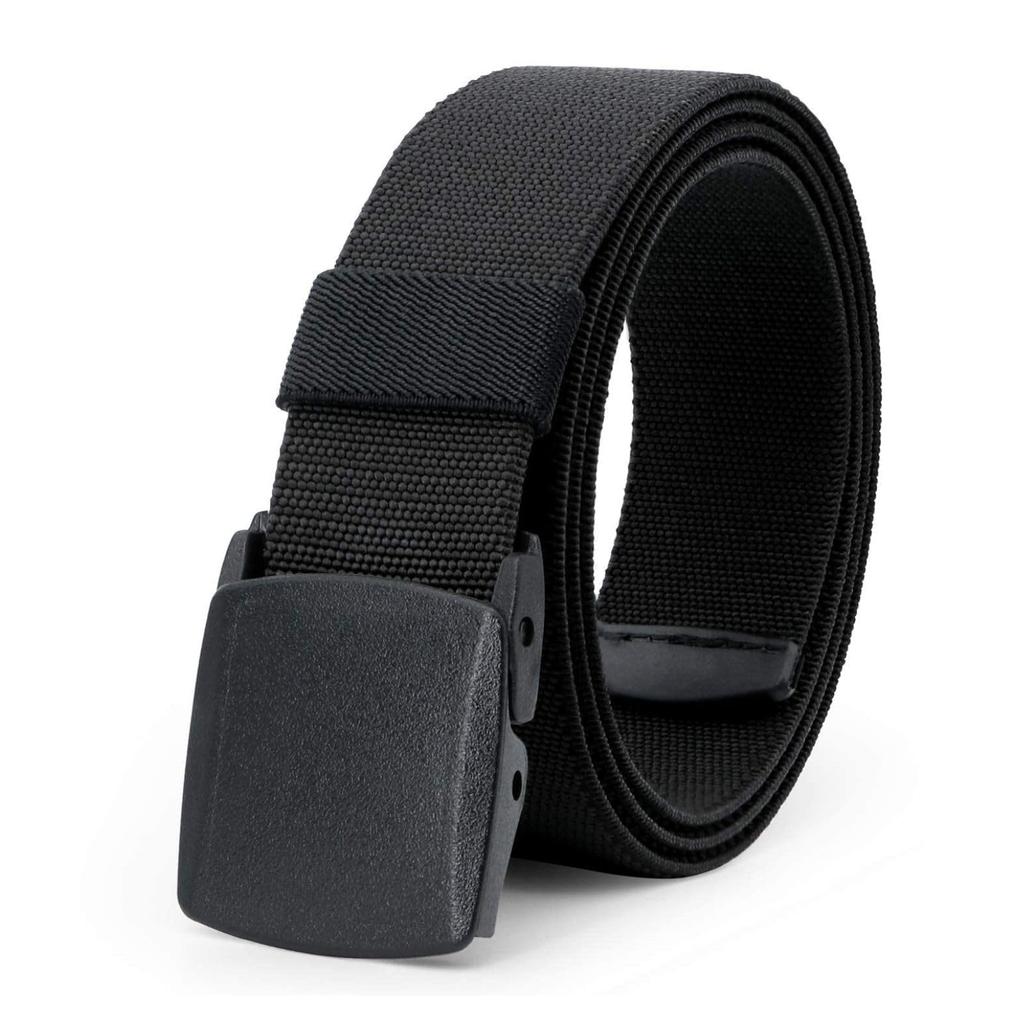 Marino Avenue Nylon Stretch Large for and the and Travel Men's Belt, Black, 130cm, Adjustable, Size, Work, Hiking, Self-Defense Forces, Sports,
