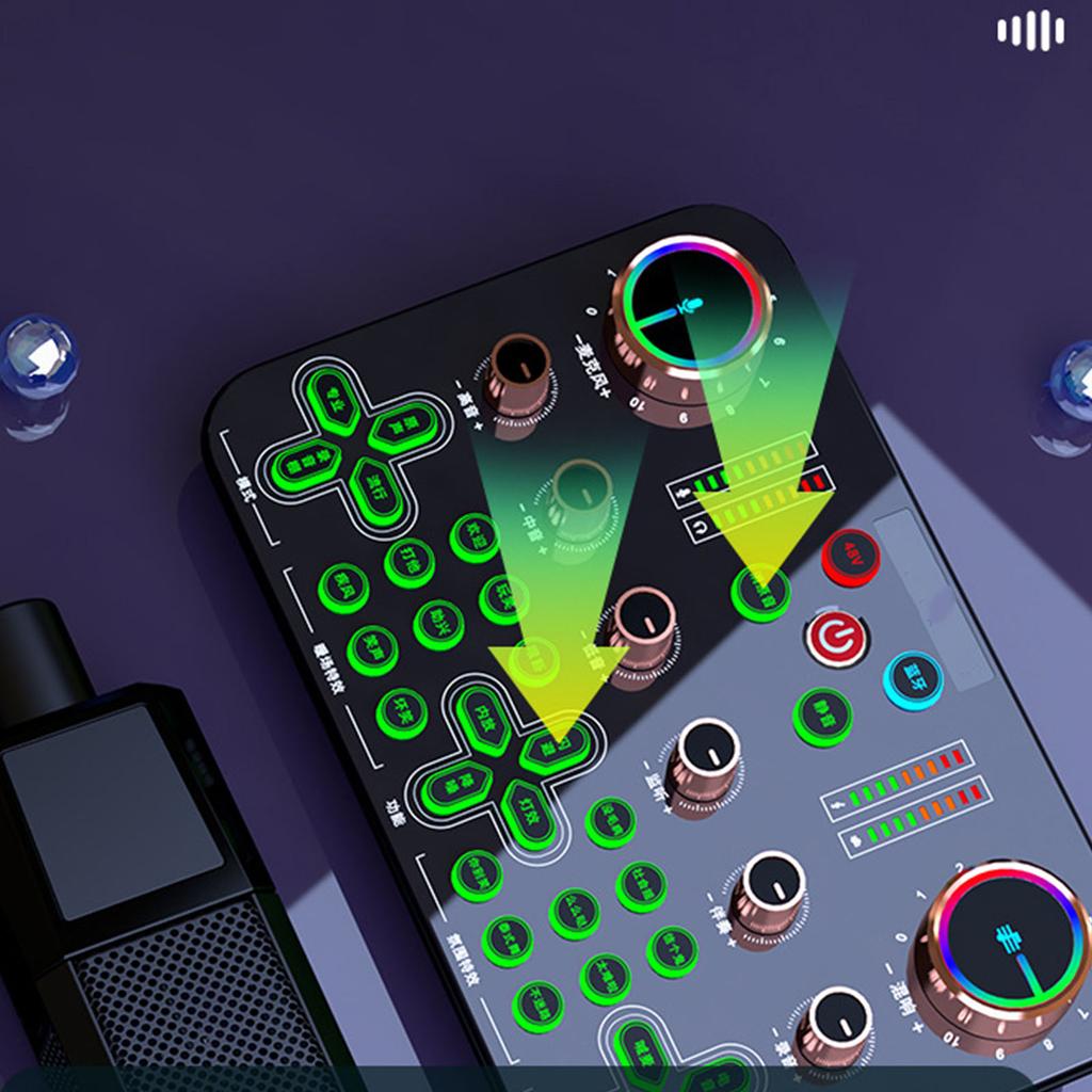 Durable Live Sound Card Audio Mixer for Laptop Computer Vlog Living Broadcast, Live Streaming Recording Wide Application