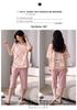 Women's Summer Pajama Set: Short-Sleeved Top and Seven-Point Pants, Cute and Loose, Perfect for Teenage Girls, Suitable for Home or Outdoor Wear.