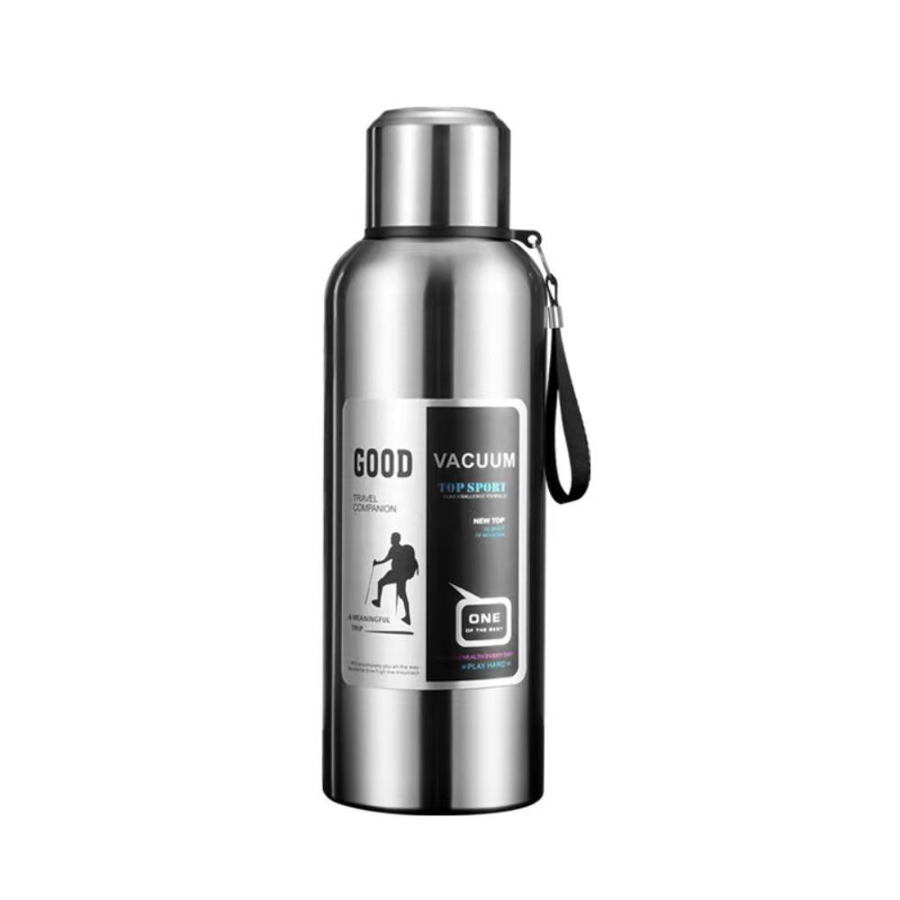 

316 Stainless Steel Sports Thermos Bottle Large Capacity Vacuum Flask Travel Insulated Cup Hiking 600ML серебряный