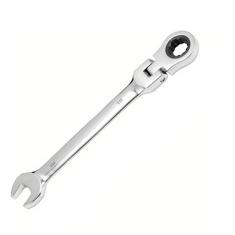 10mm Dual Purpose Ratchet Wrench with Flexible Head, High Torque Metric Square Open Wrench Set, 72 Teeth
